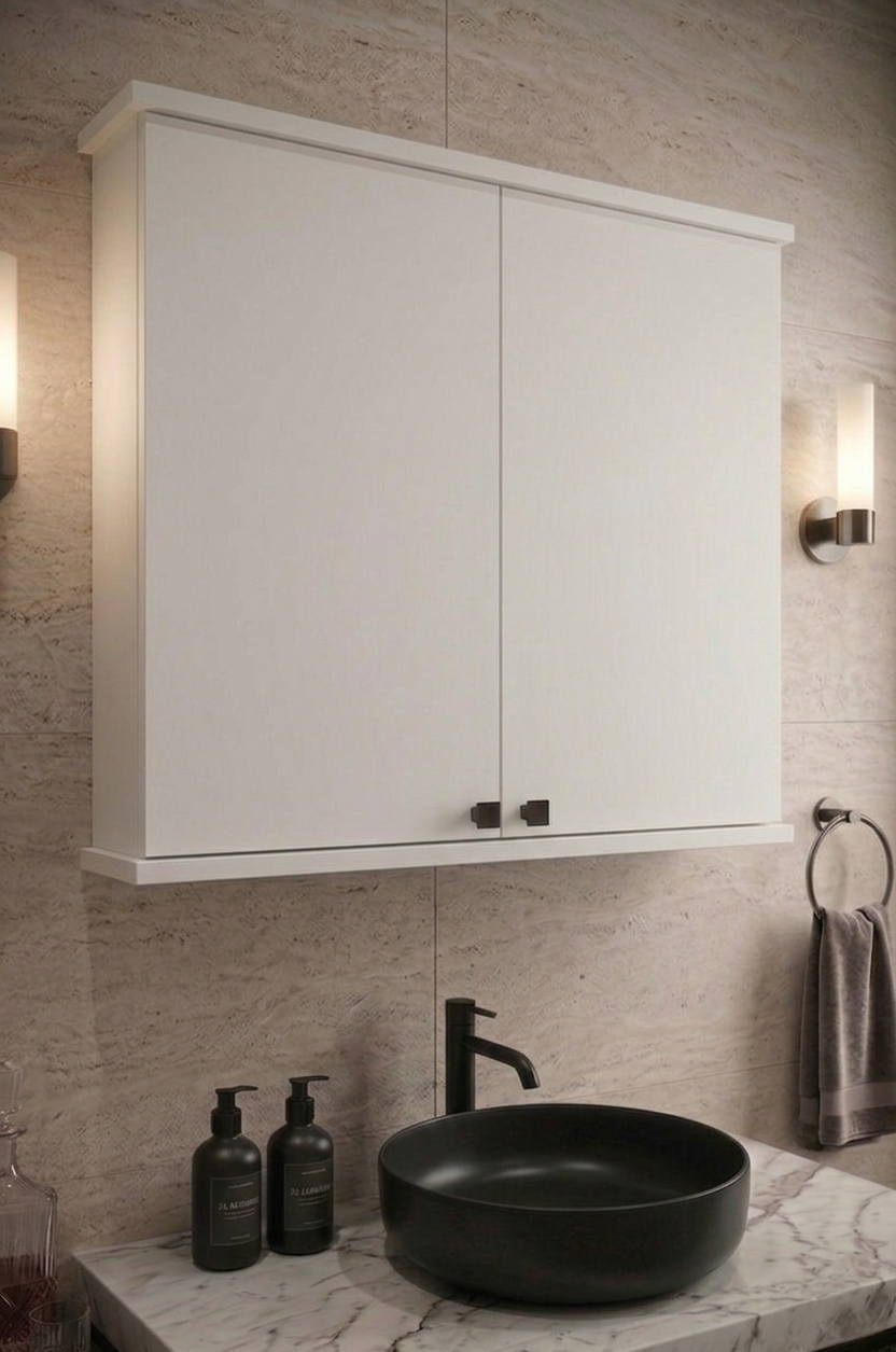 BD-1 Aynasız Banyo Dolabı, Duvar Dolabı - Beyaz