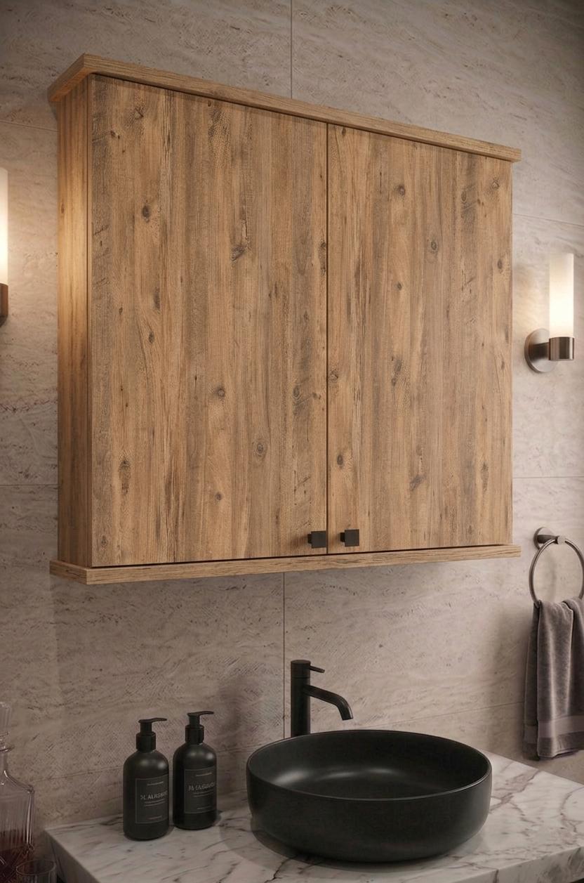 Aynasız Banyo Dolabı, Duvar Dolabı - Atlantik Çam (BD-1)