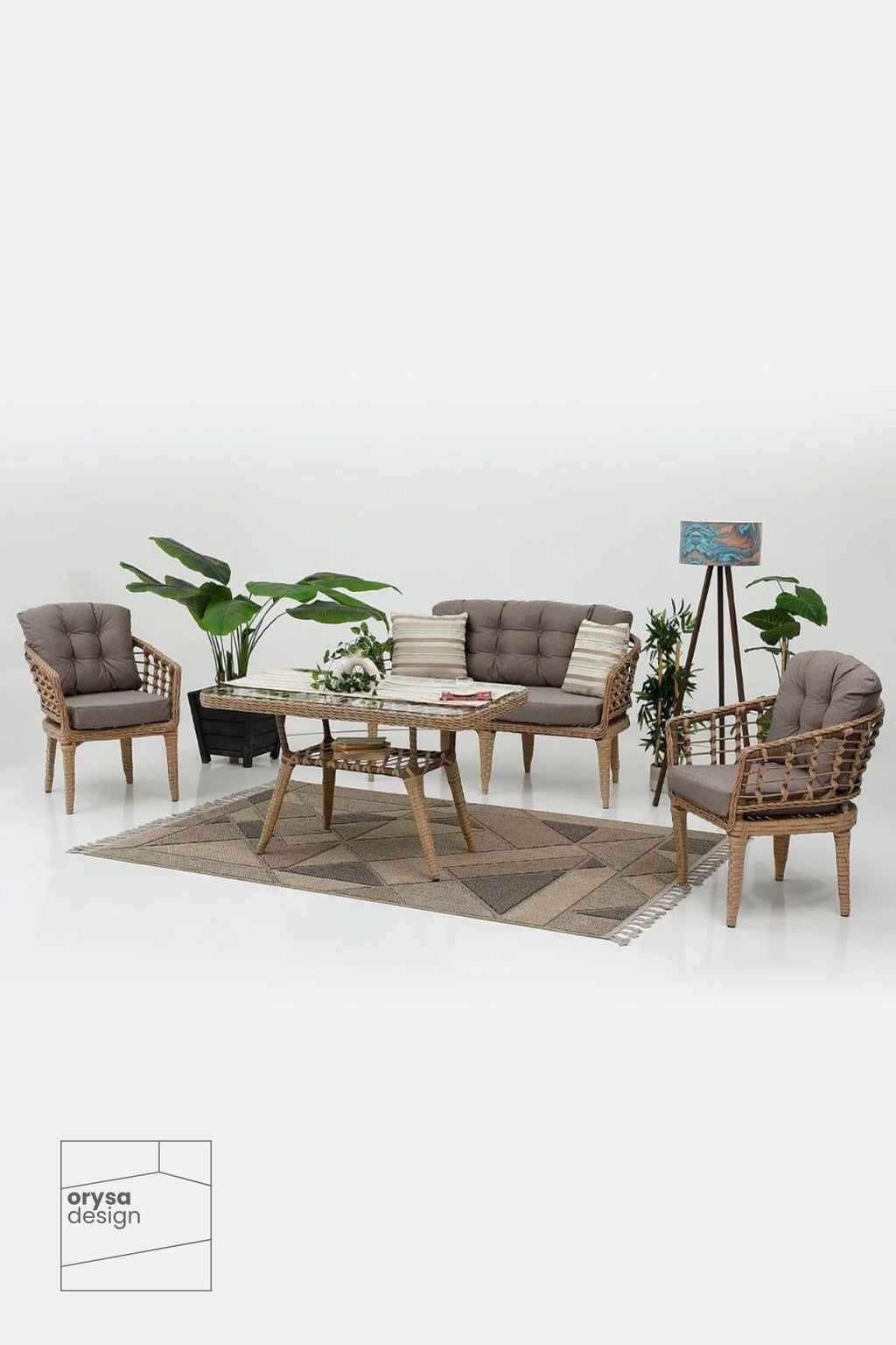 BT-2 Rattan 2+1+1+S Bahçe, Balkon Takımı - Kahverengi