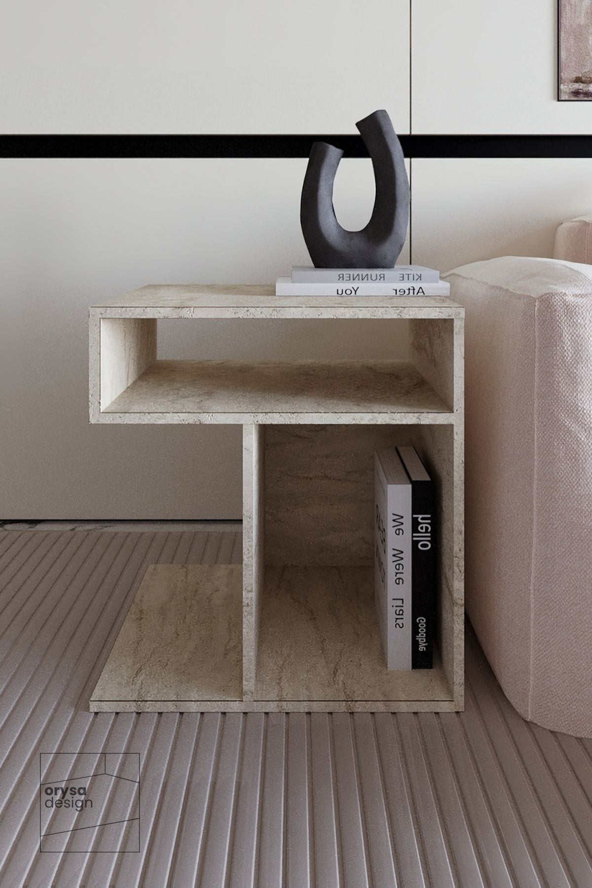 KM-1 Çok Yönlü Yan Sehpa - Traverten