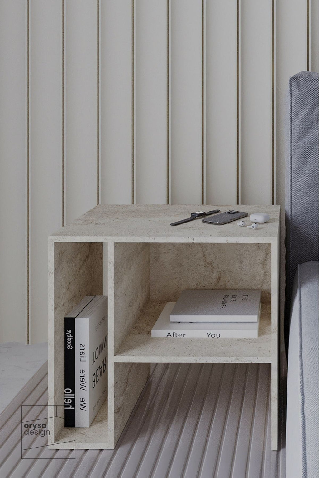 KM-1 Çok Yönlü Yan Sehpa - Traverten