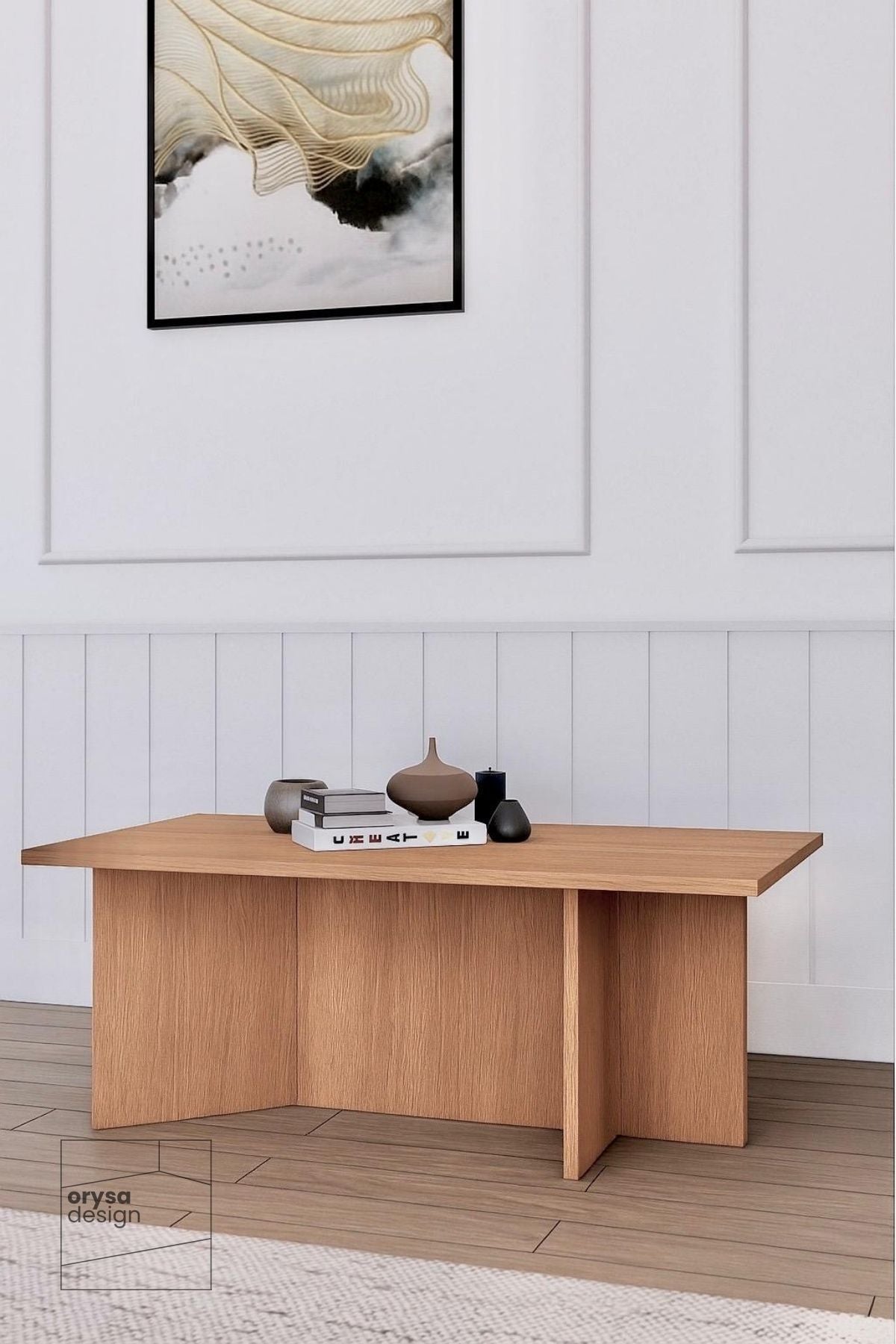 OS-1 İskandinav Raflı Orta Sehpa - Safir Meşe