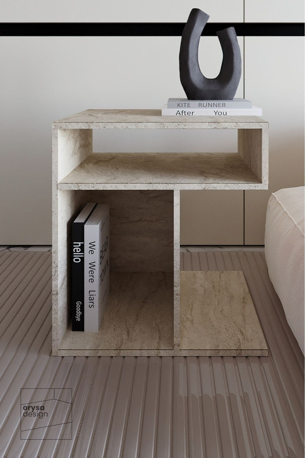 KM-1 Çok Yönlü Yan Sehpa - Traverten