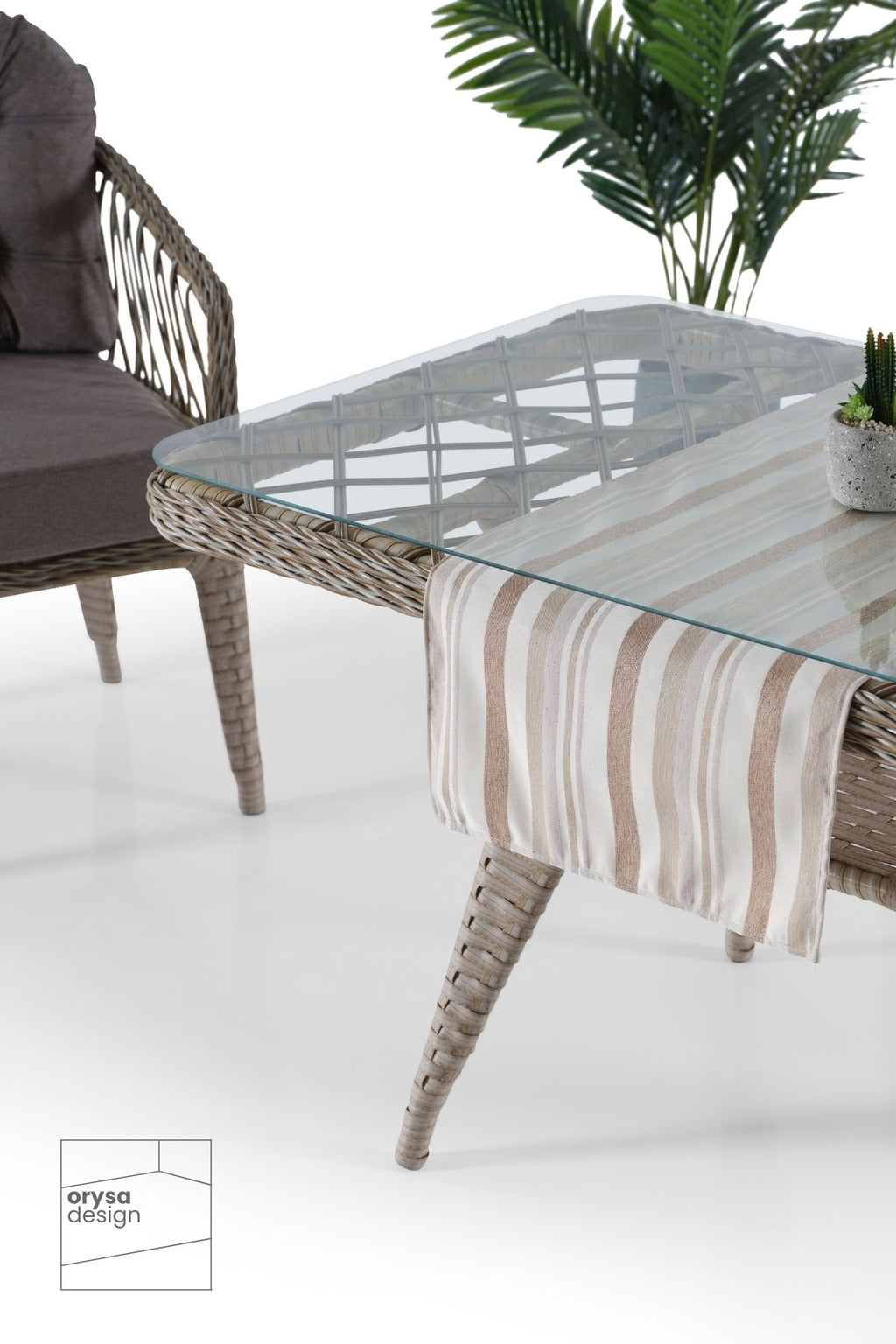 BT-1 Rattan 2+1+1+S Bahçe, Balkon Takımı - Krem