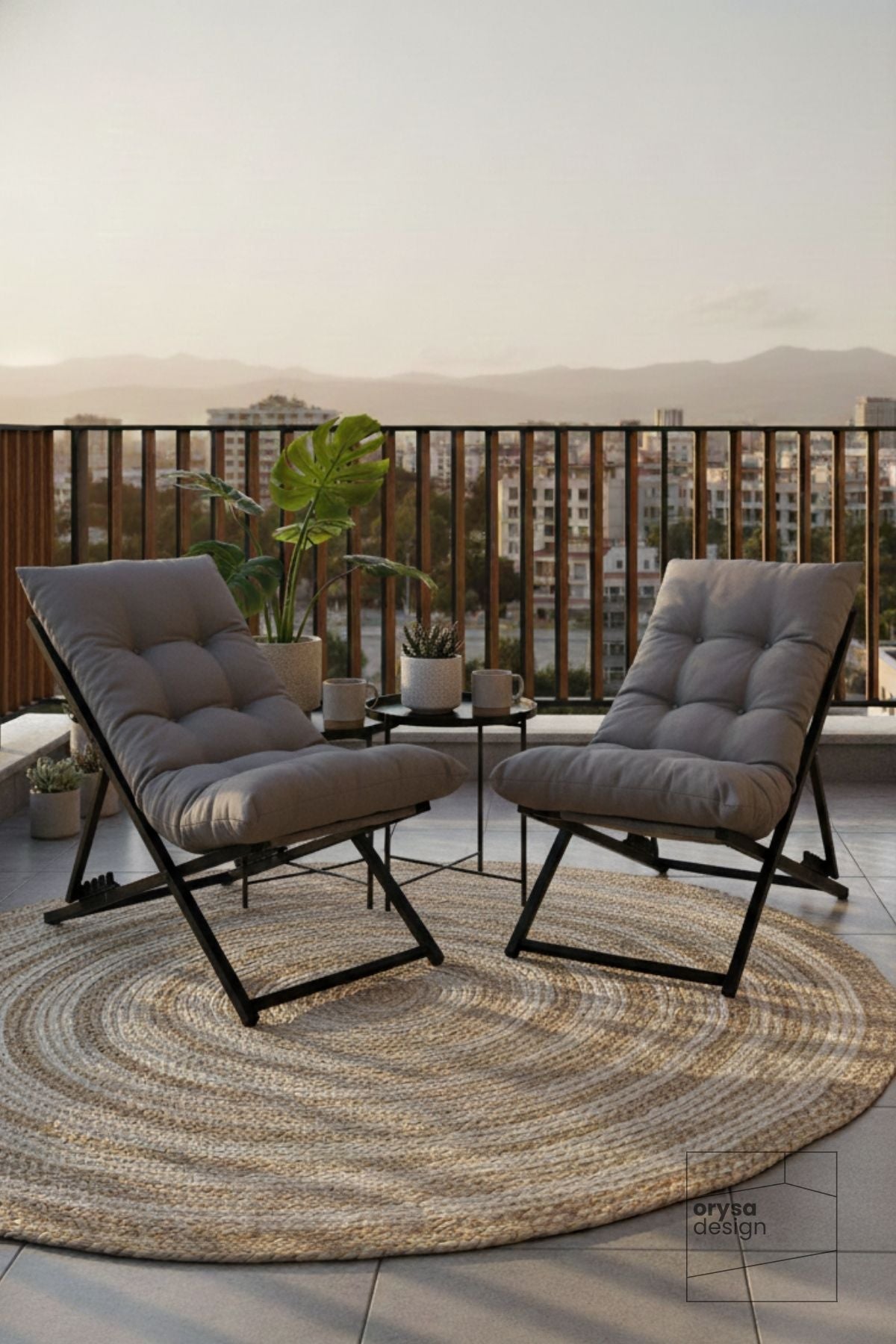 SZ-1 Metal Ayaklı Katlanabilir Minderli Şezlong - Gri