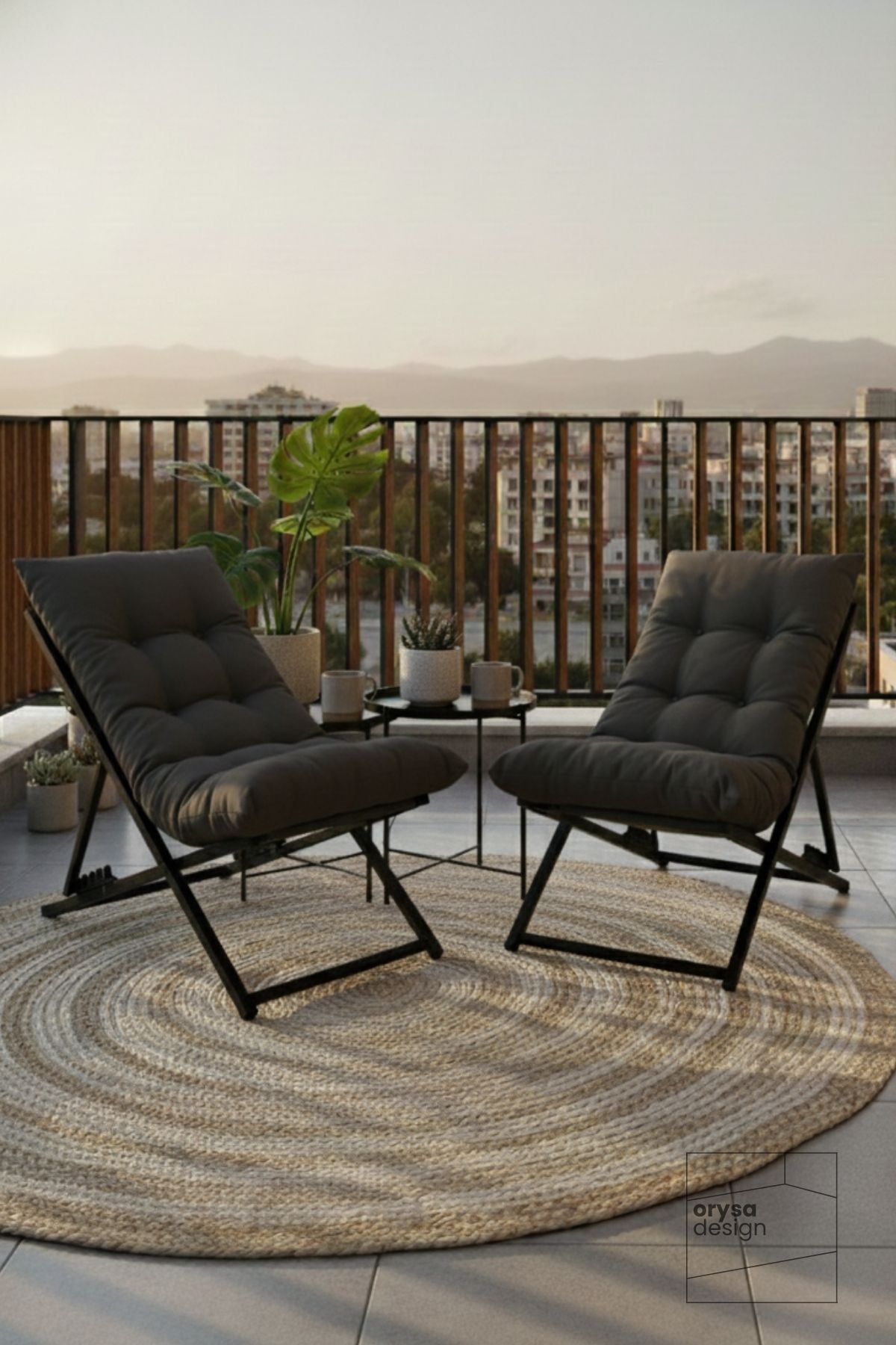 SZ-1 Metal Ayaklı Katlanabilir Minderli Şezlong - Antrasit